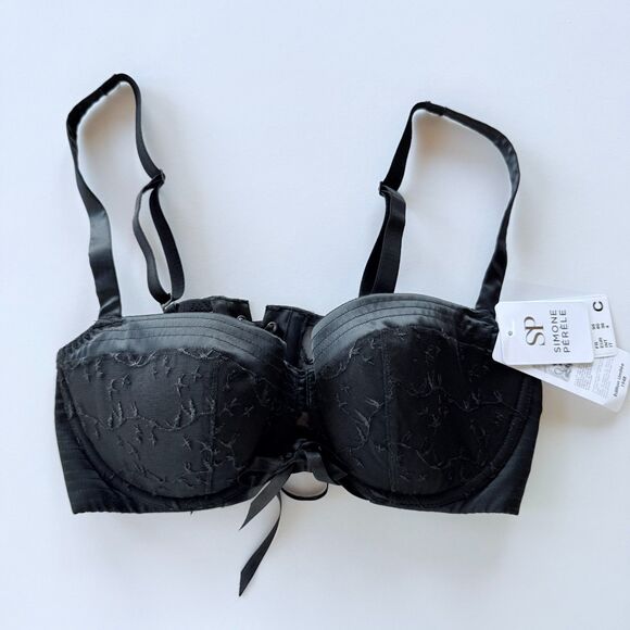 NWT Simone Perele 1948 Collection Limited Edition Padded Demi Bra Black Size 36C - Picture 7 of 15